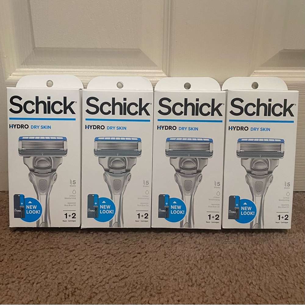 (4x) Schick HYDRO Skin Comfort Dry Skin Men’s Razor 5-Blades Cartridges bundle